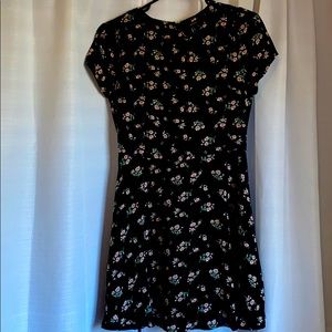 Black Dress with Pink Flowers